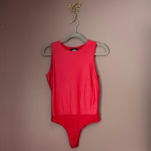 Vibrant Red Sleeveless Bodysuit